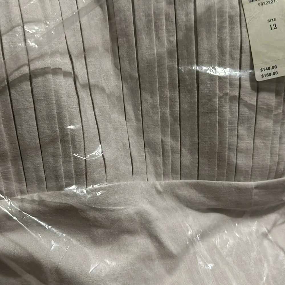 NWT! Anthropologie The Ophelia Sleeveless Linen Slim Mini Dress Maeve Light Sand - Picture 9 of 10